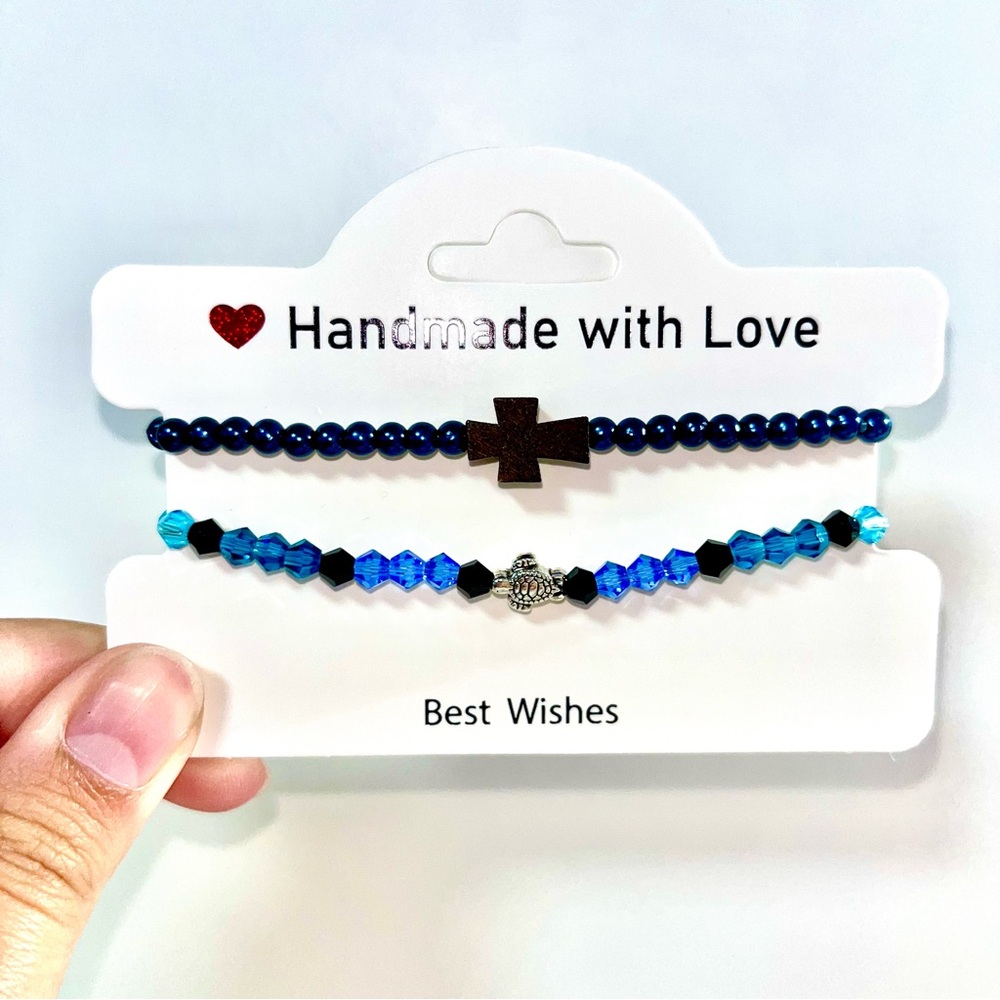 His and Hers Beaded Bracelet Set